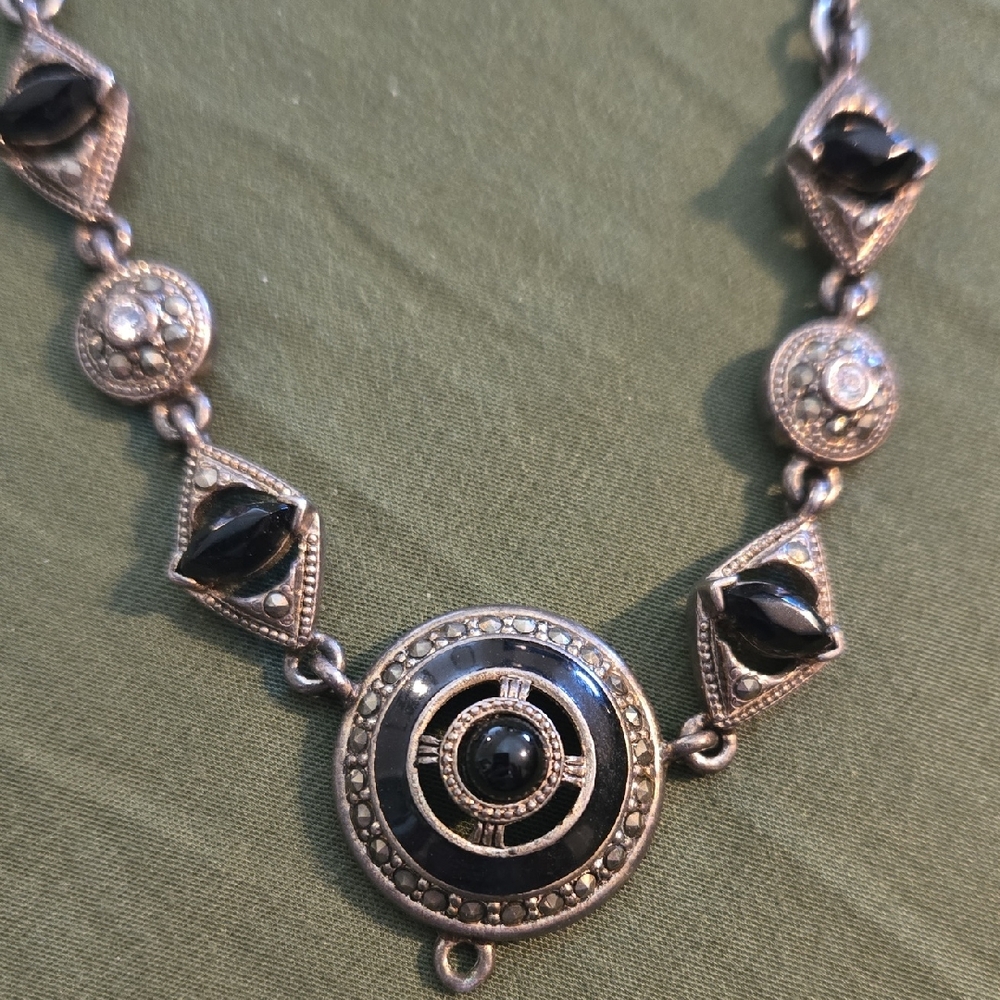 Elegant Black and Silver Necklace